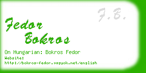 fedor bokros business card